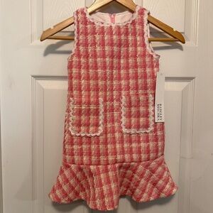 NWT Badgley Mischka Tweed Drop Waist Dress with Pockets